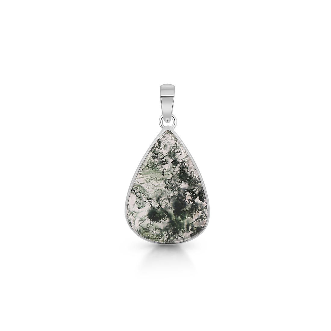 Premium Moss Agate Pendant - Elegant Nature-Inspired Jewelry