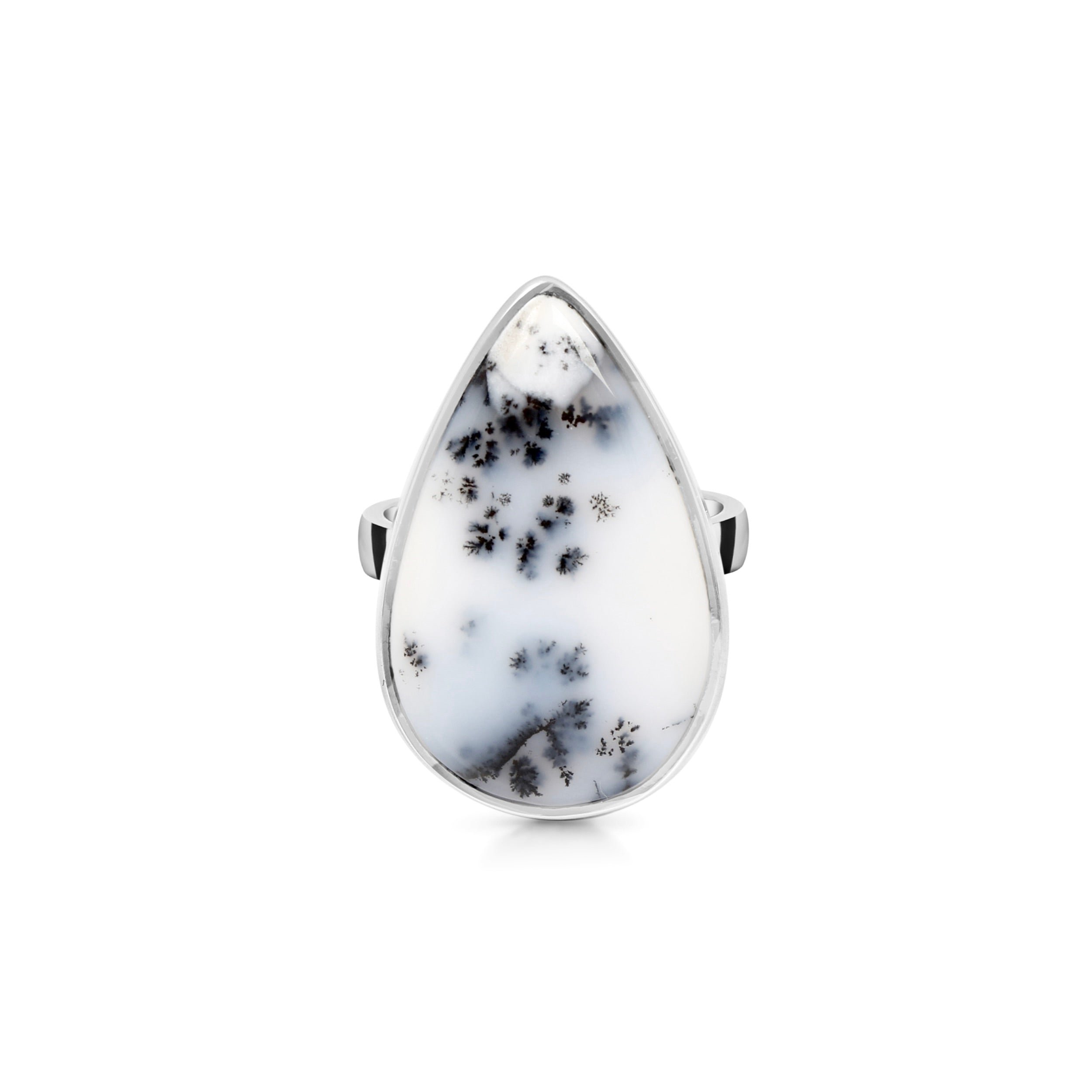 Premium Dendritic Agate Adjustable Ring - Elegant Statement Jewelry (DDA-R-20)