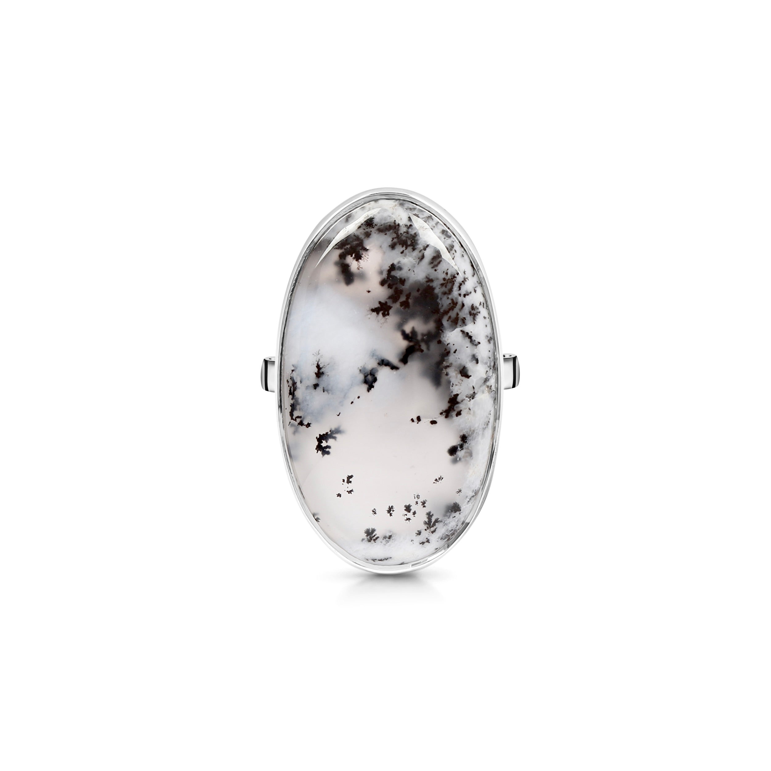 Premium Dendritic Agate Adjustable Ring - Elegant Statement Jewelry (DDA-R-29)