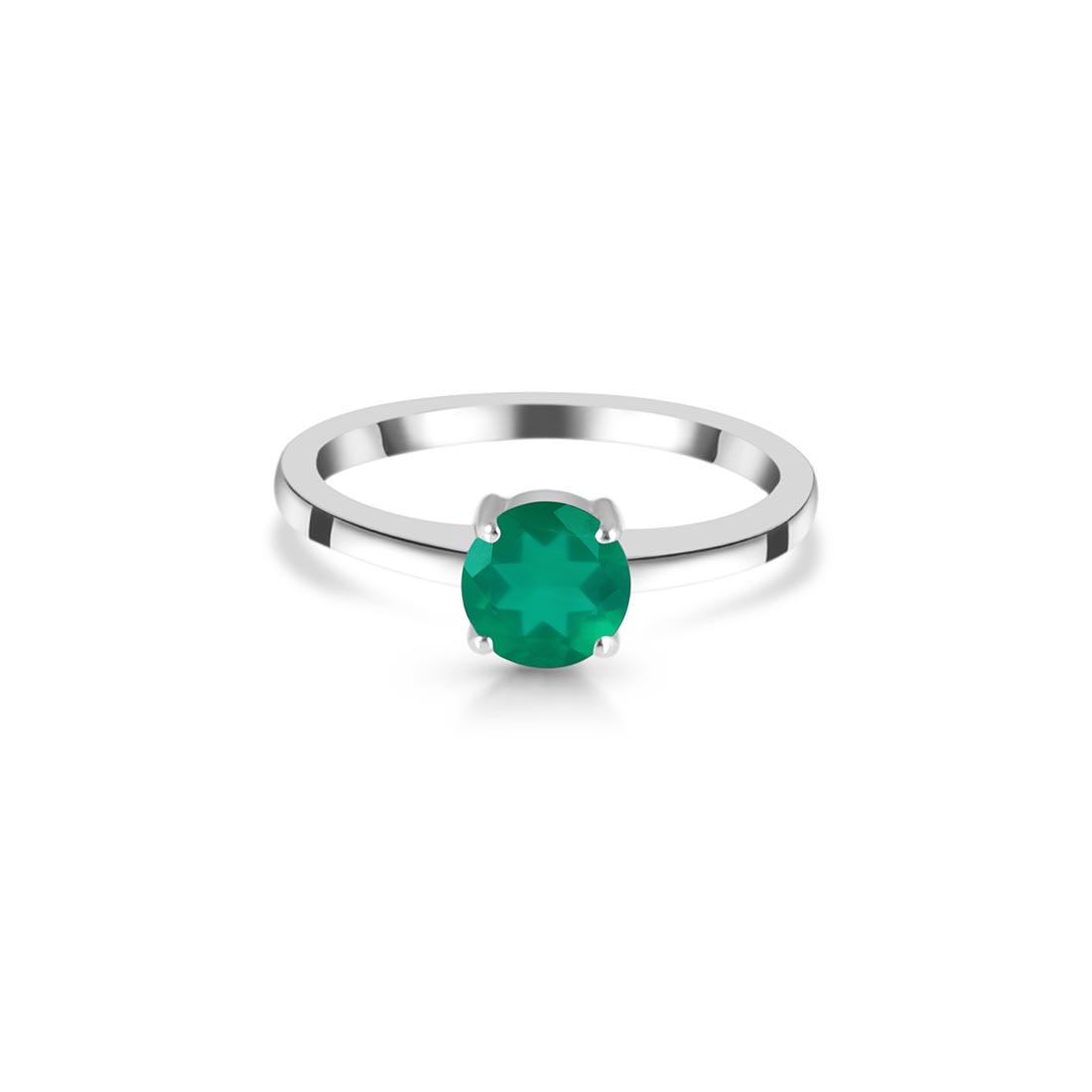 Premium Green Onyx Sterling Silver Ring - GRO-SR-236