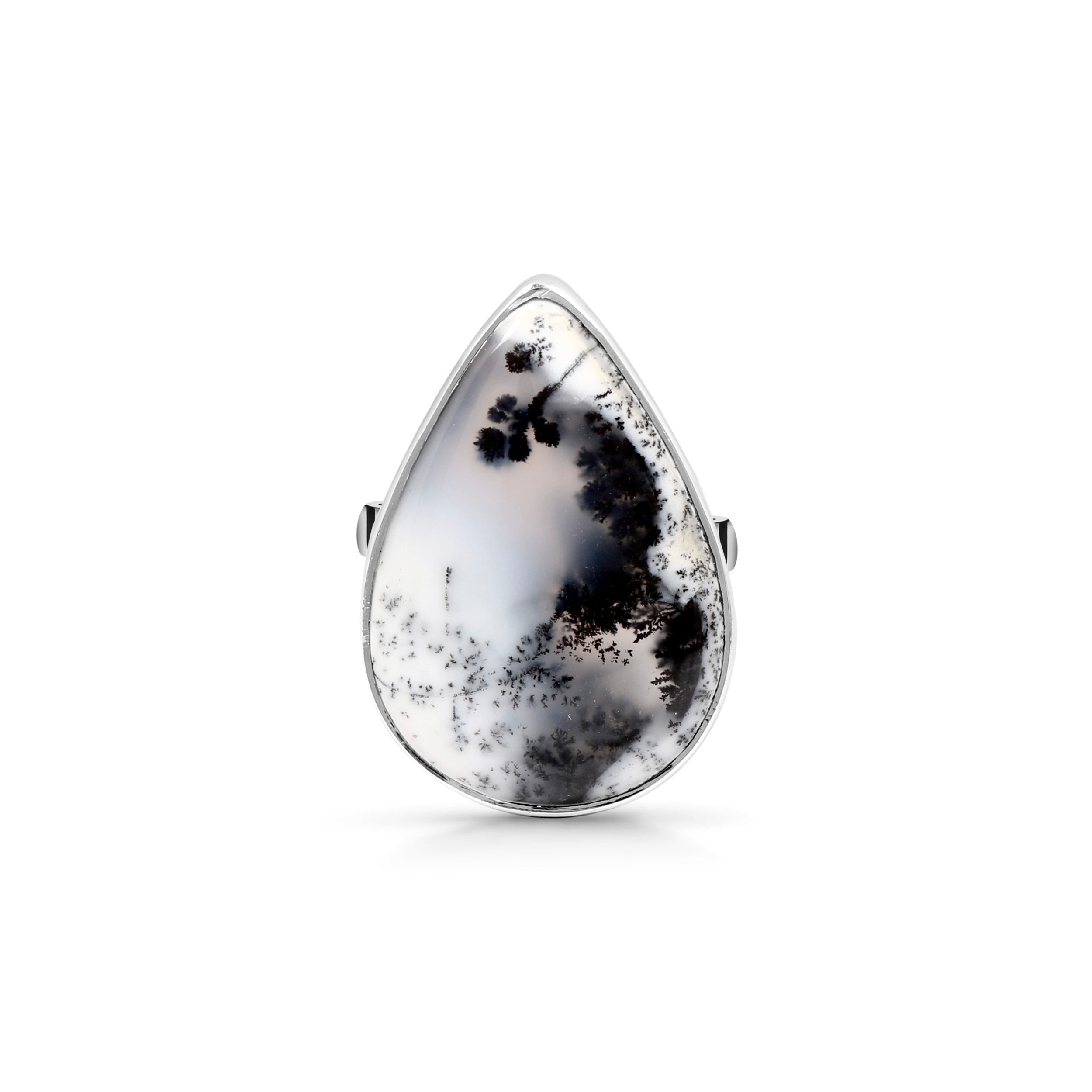 Premium Dendritic Agate Adjustable Ring - Ultimate Elegance (DDA-R-16)