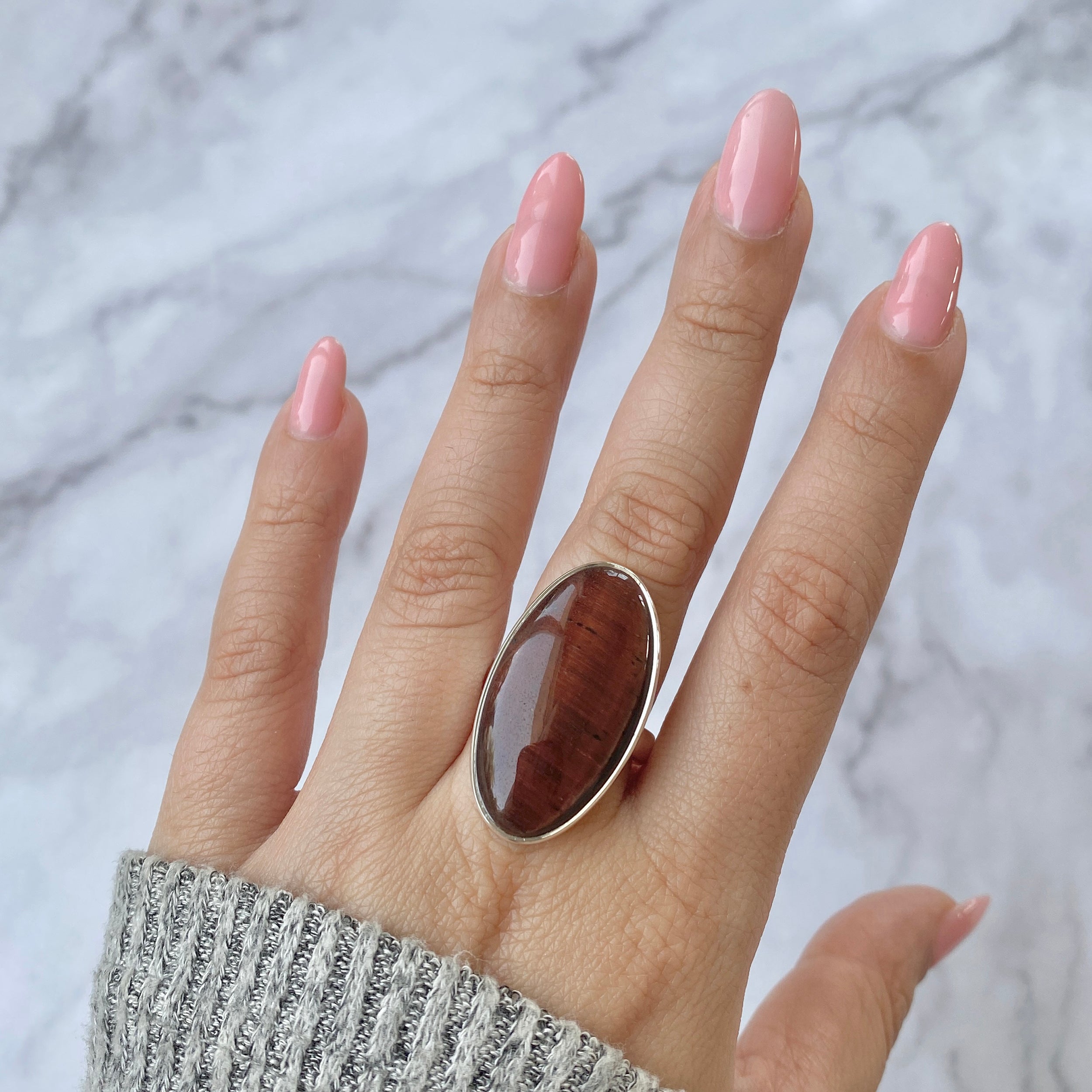 Premium Red Tiger Eye Adjustable Ring - Bold & Authentic