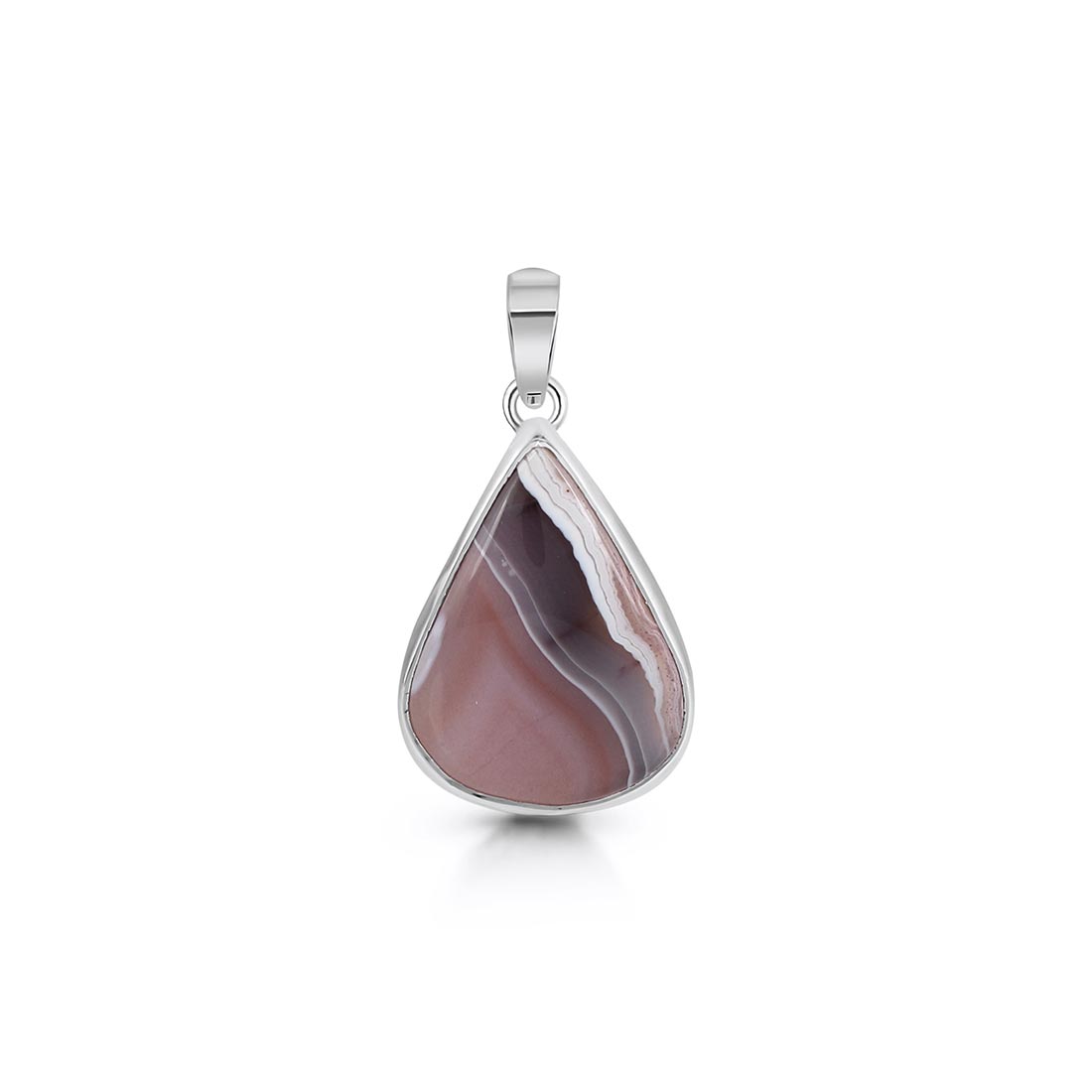 Premium Botswana Agate Pendant - 925 Sterling Silver (RBA-P-23)