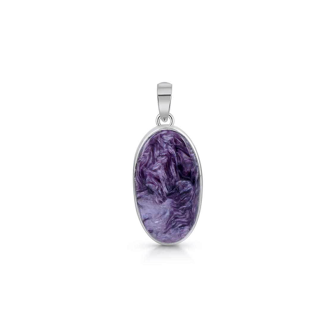 Premium Charoite Pendant - Elegant Purple Stone Jewelry