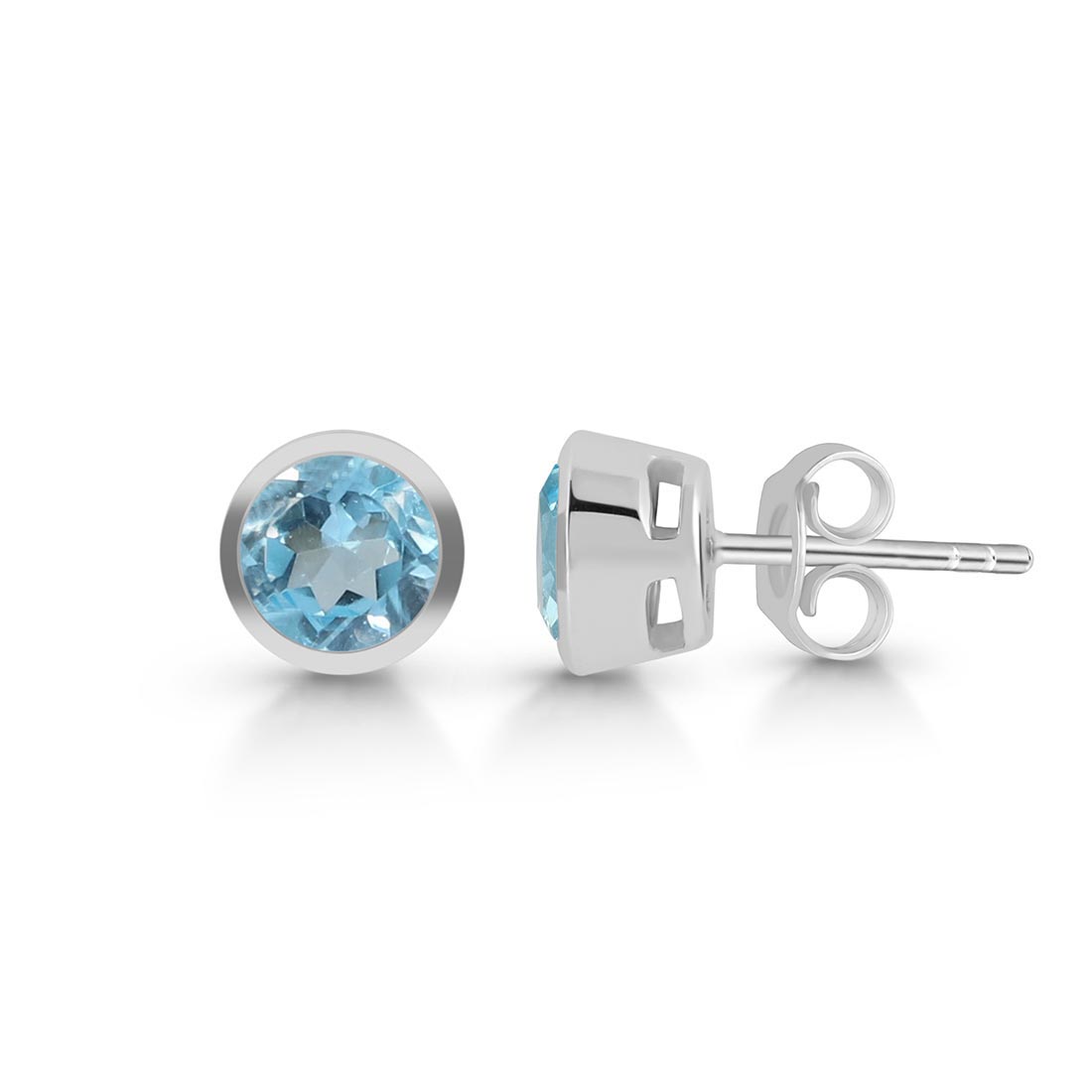 Premium Blue Topaz Stud Earrings - Ultimate Elegance (BTZ-SE-1426)