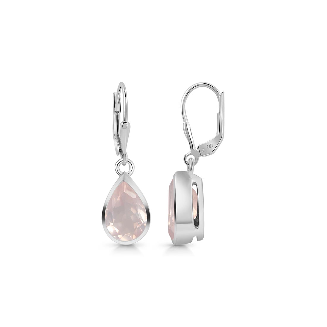 Premium Rose Quartz Leverback Earrings - Ultimate Elegance (RSQ-SE-707)