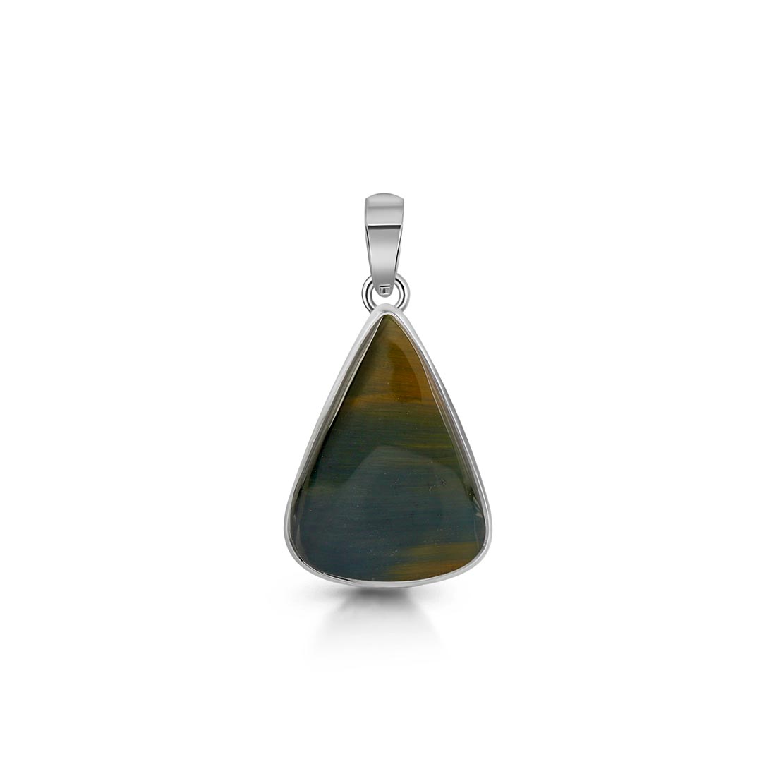 Premium Blue Tiger Eye Silver Pendant - BTE-P-1