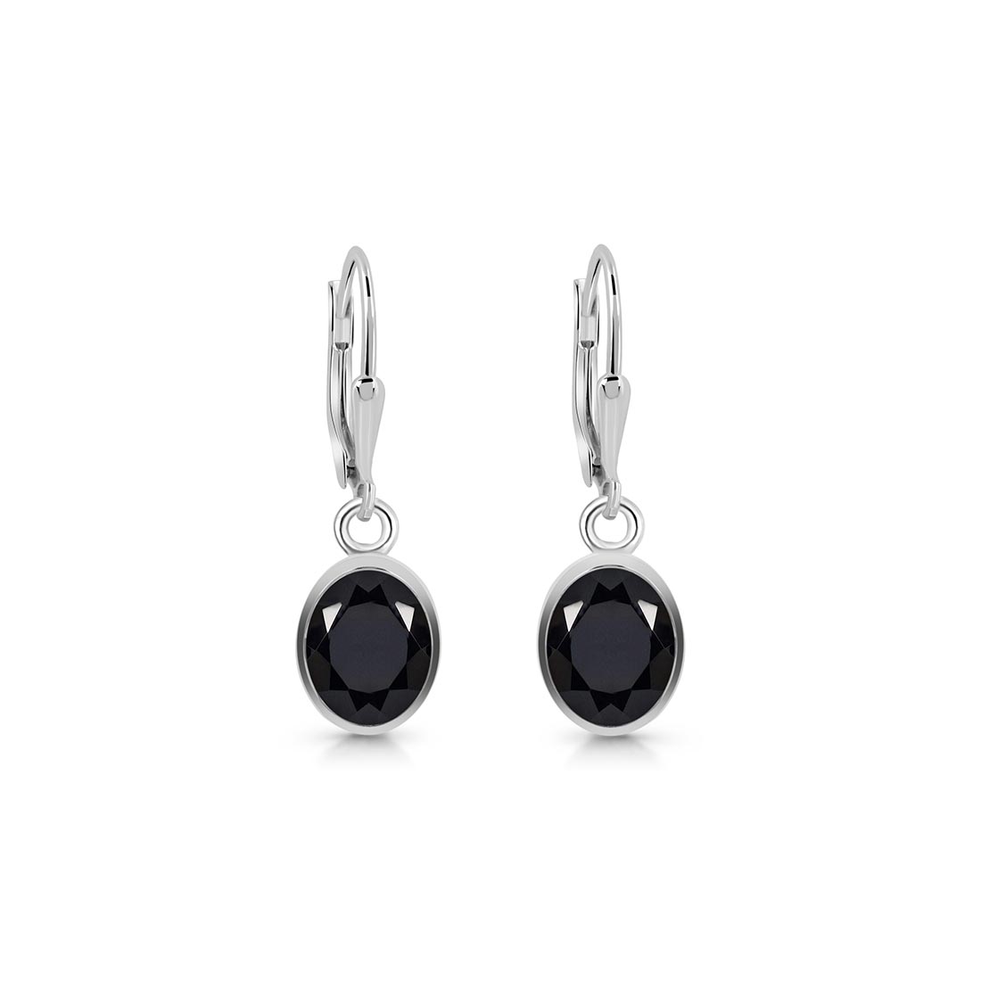 Premium Black Tourmaline Leverback Earrings - Ultimate Elegance (BLS-SE-998)