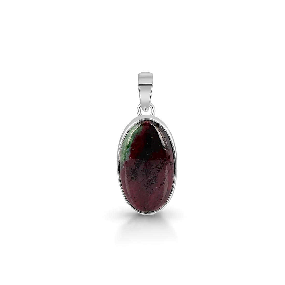 Premium Ruby Zoisite Pendant - Elegant 925 Sterling Silver Jewelry