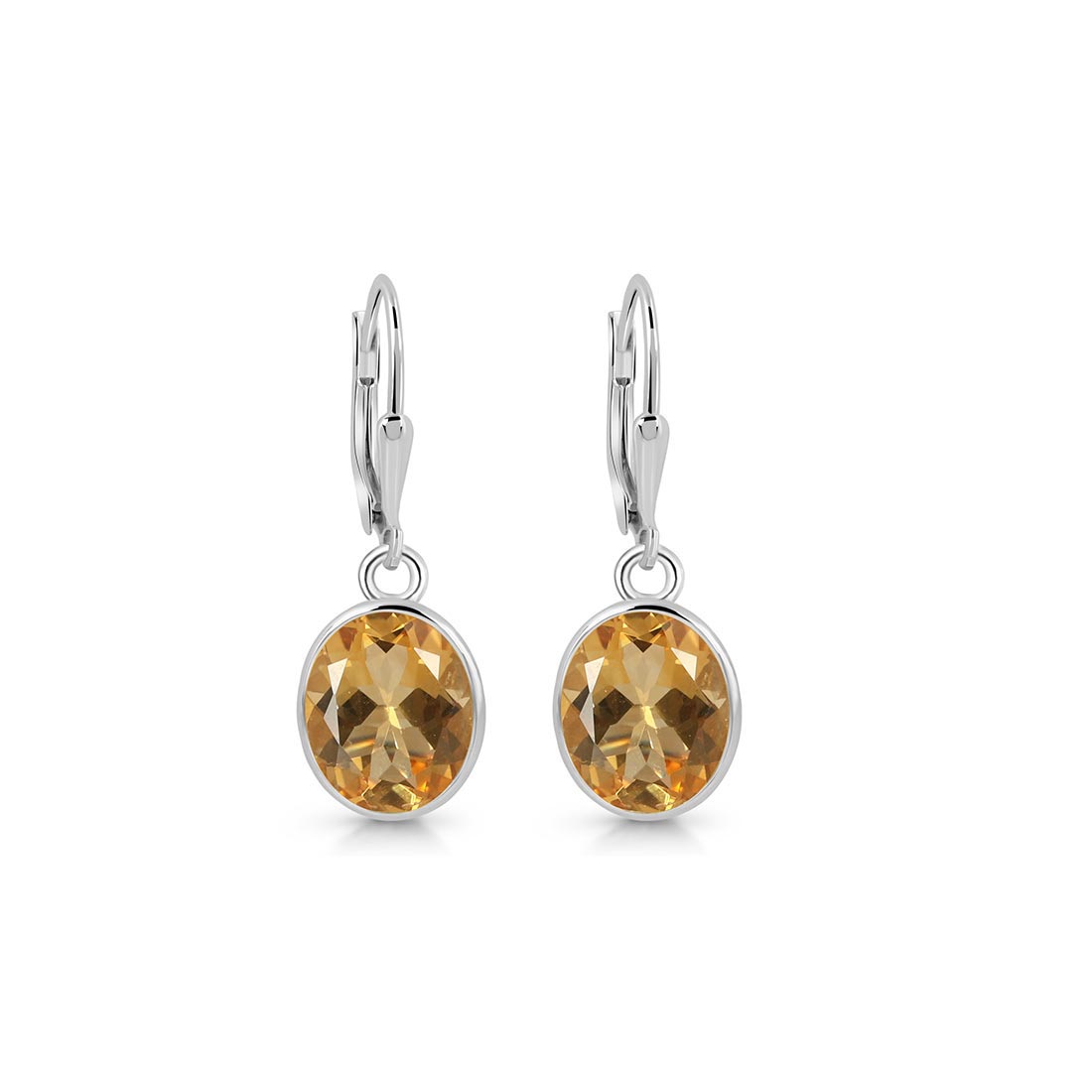 Premium Citrine Leverback Earrings - Elegant & Vibrant (CIT-SE-997)