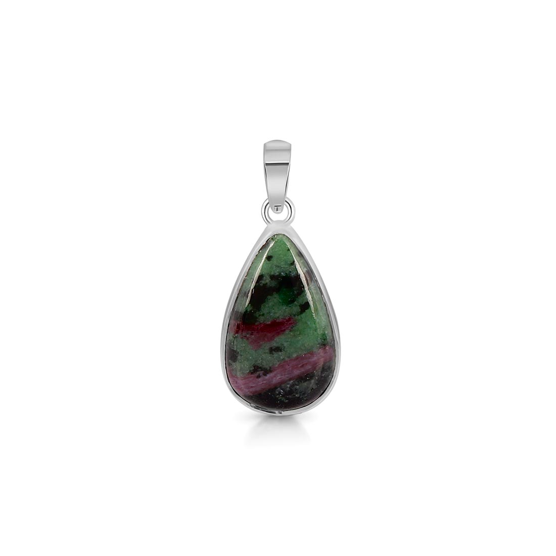 Premium Ruby Zoisite Pendant - Elegant Sterling Silver Jewelry