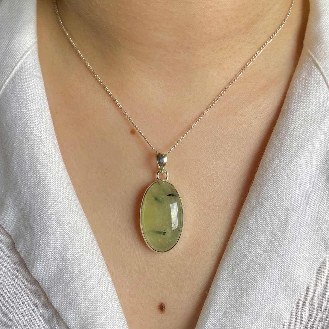 Premium Prehnite Pendant - Ultimate Elegance in Green (PRN-P-20)