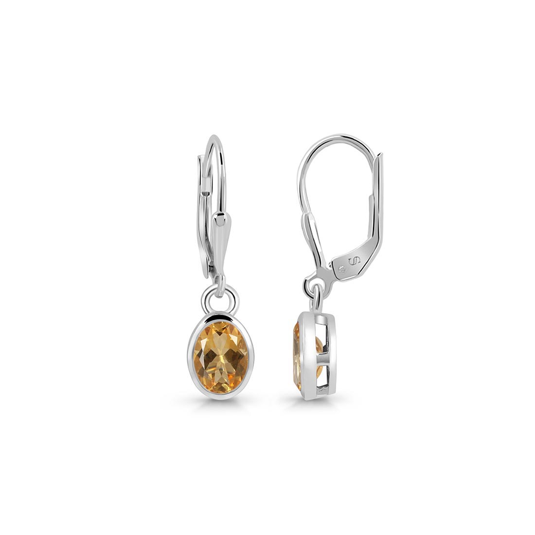 Premium Citrine Leverback Earrings - Ultimate Elegance (CIT-SE-1316)