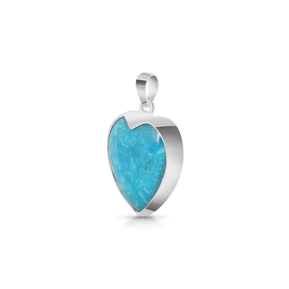 Premium Turquoise Heart Pendant - 925 Sterling Silver