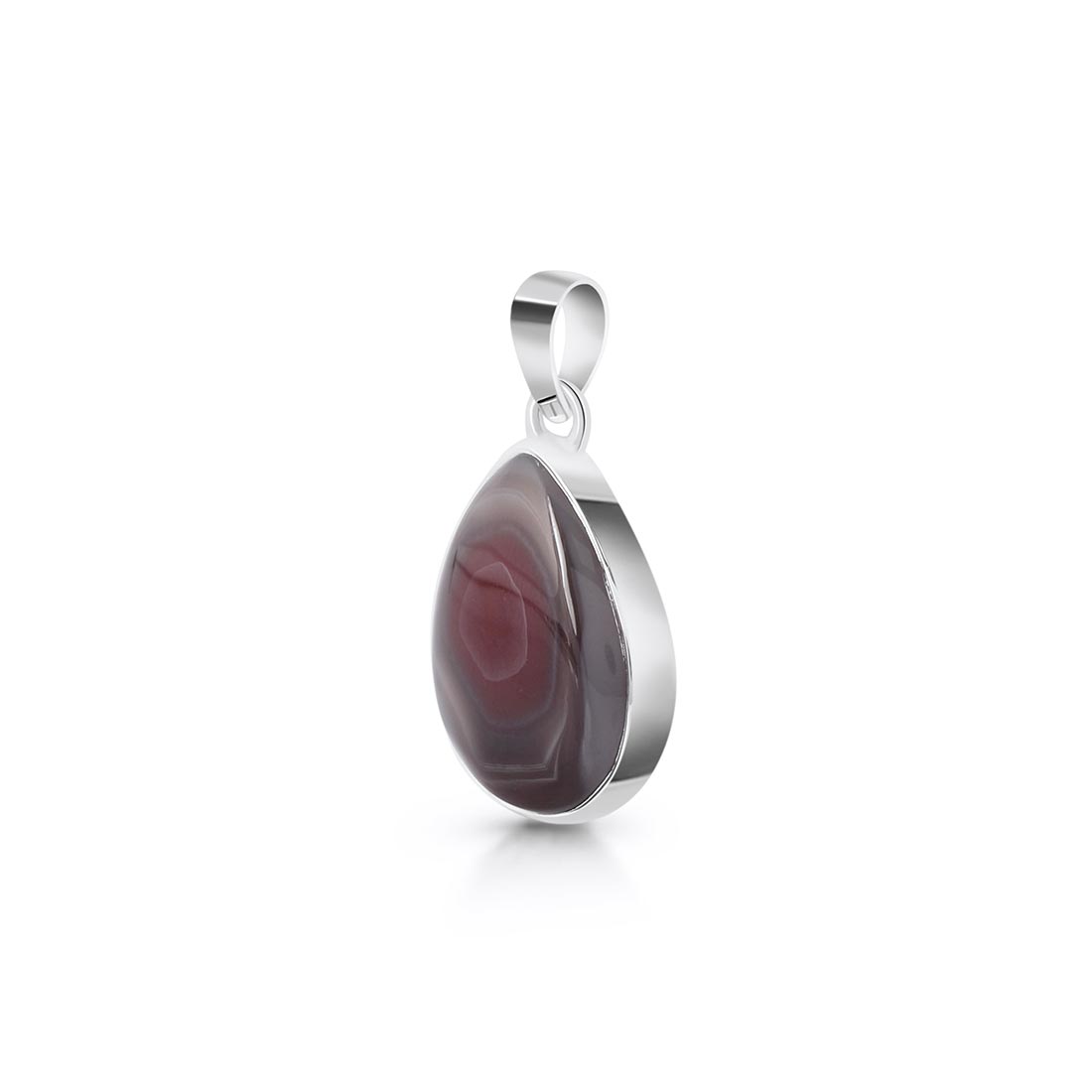 Premium Botswana Agate Pendant - Elegant 925 Sterling Silver Jewelry