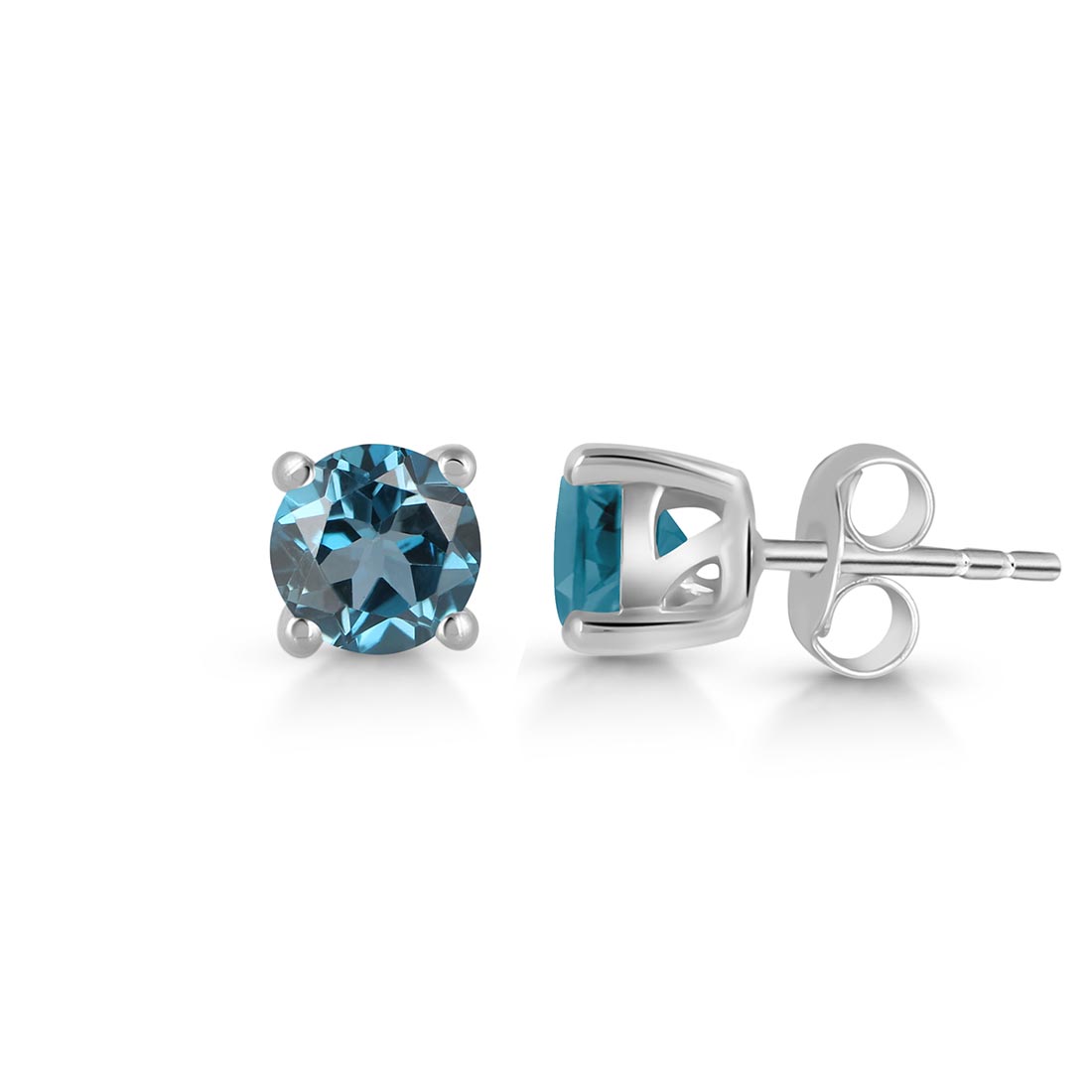 Premium London Blue Topaz Stud Earrings - Ultimate Elegance (LBTZ-SE-1023)