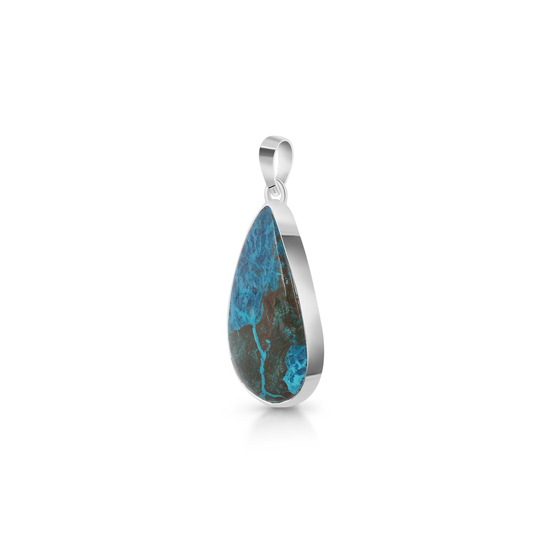 Premium Shattuckite Statement Pendant - Elegant 925 Sterling Silver Jewelry