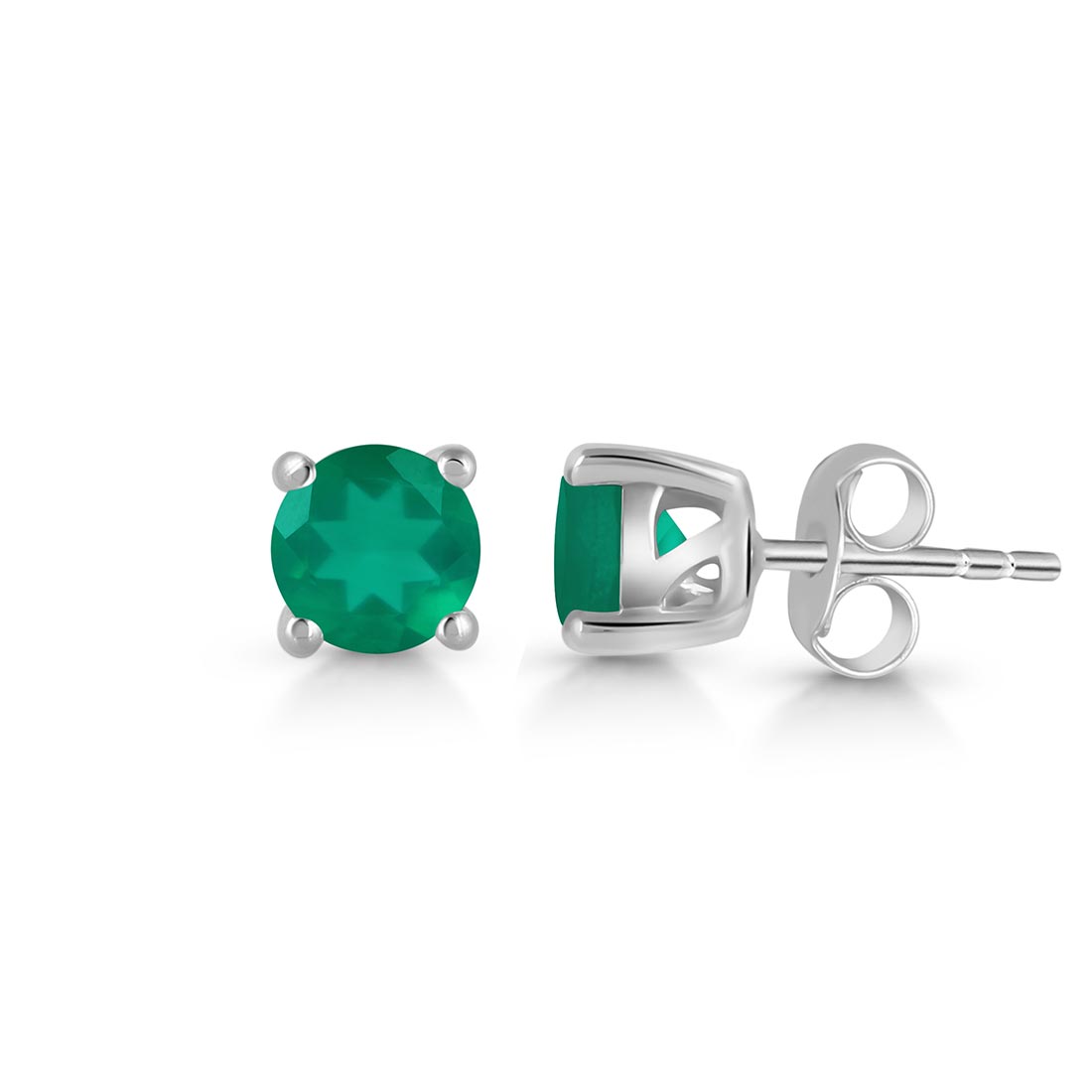 Premium Green Onyx Stud Earrings - Elegant & Versatile (GRO-SE-1023)