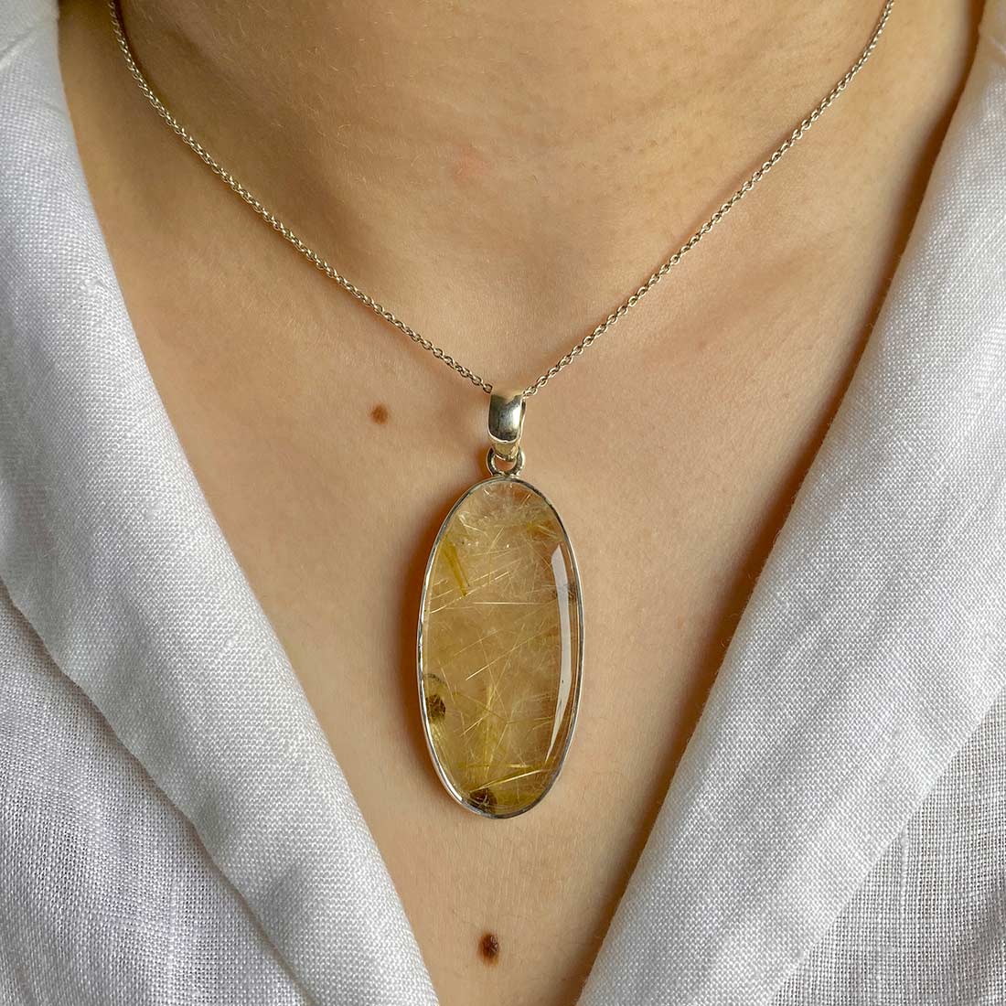 Premium Golden Rutile Statement Pendant - GDR-P-6