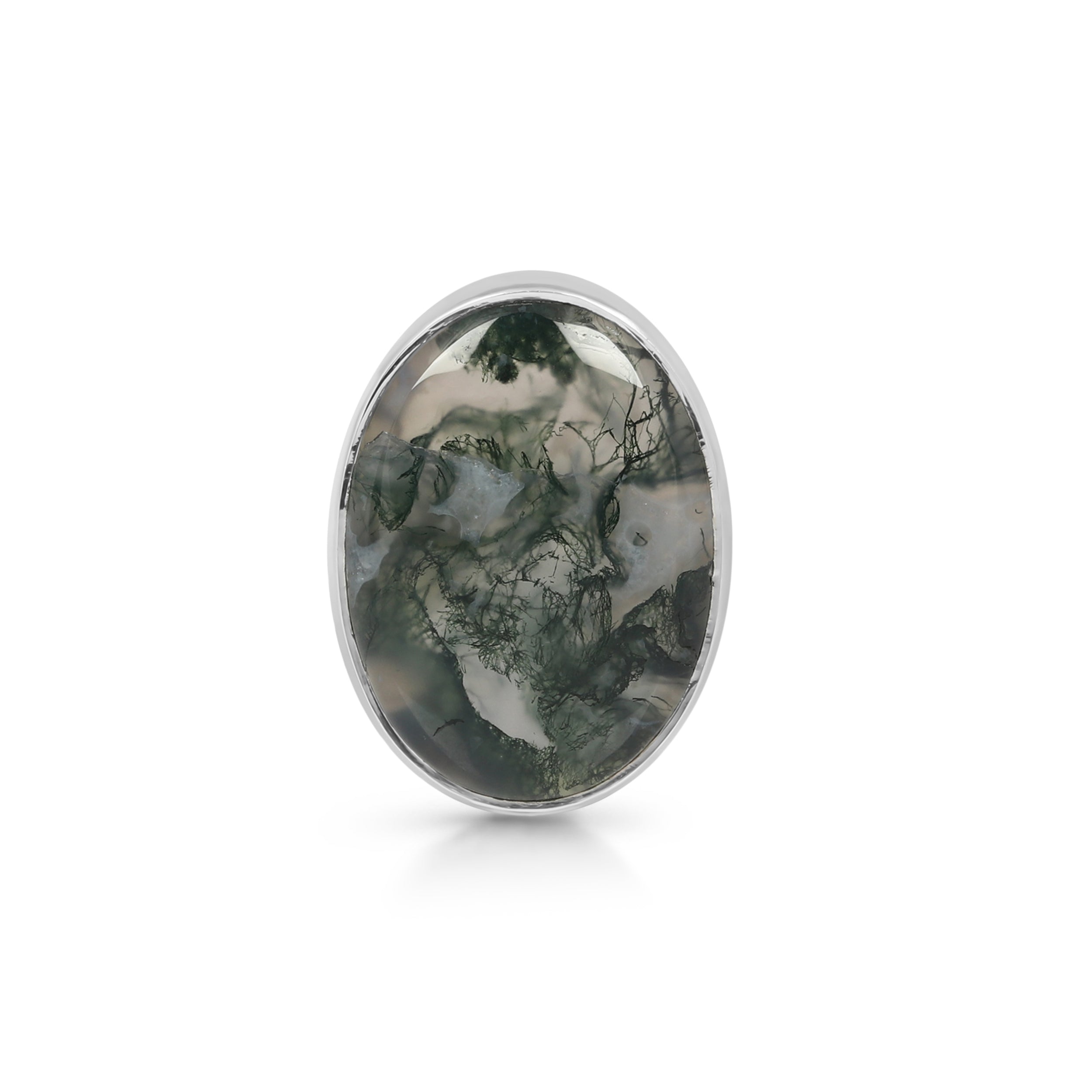 Premium Moss Agate Adjustable Ring - Elegant Statement Jewelry