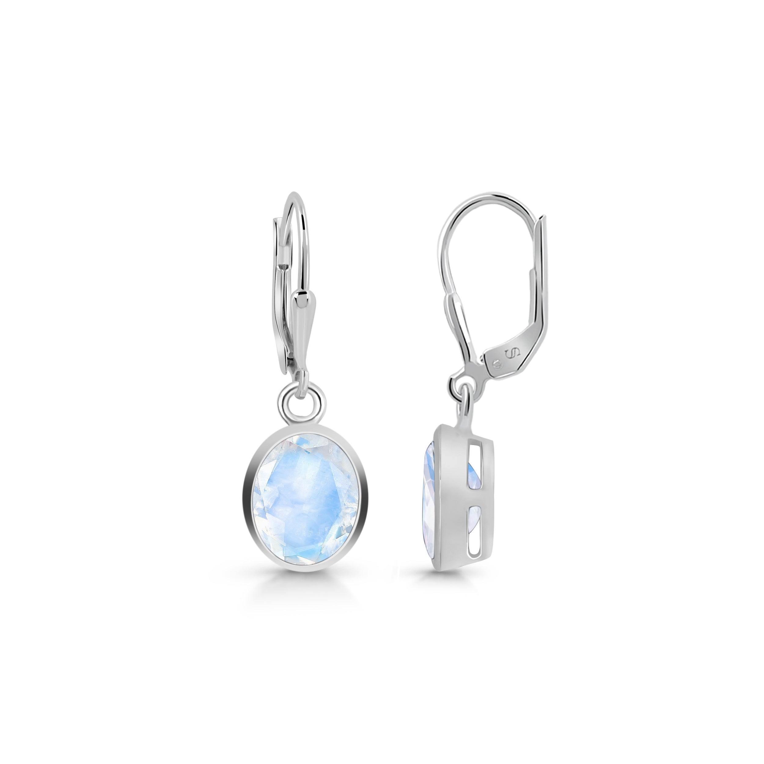 Premium Moonstone Leverback Earrings - Elegant & Timeless (RBM-SE-713)