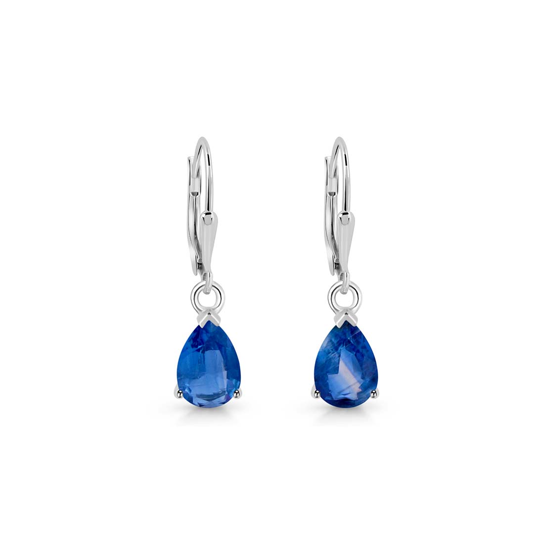 Premium Dainty Blue Kyanite Leverback Earrings - KYN-SE-677-B