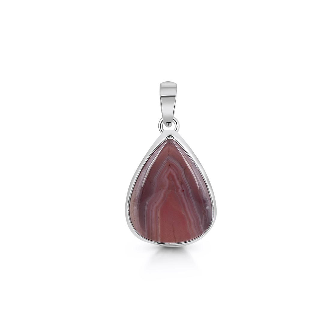 Premium Botswana Agate Pendant - Elegant 925 Sterling Silver Jewelry