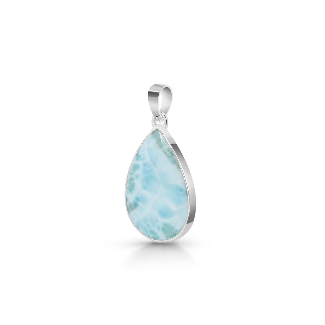 Premium Larimar Healing Pendant - 925 Sterling Silver (LAR-P-8)