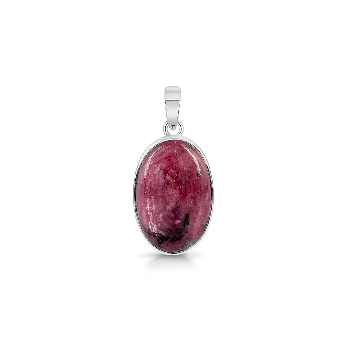 Premium Pink Ruby Zoisite Pendant - Elegant 925 Sterling Silver Jewelry