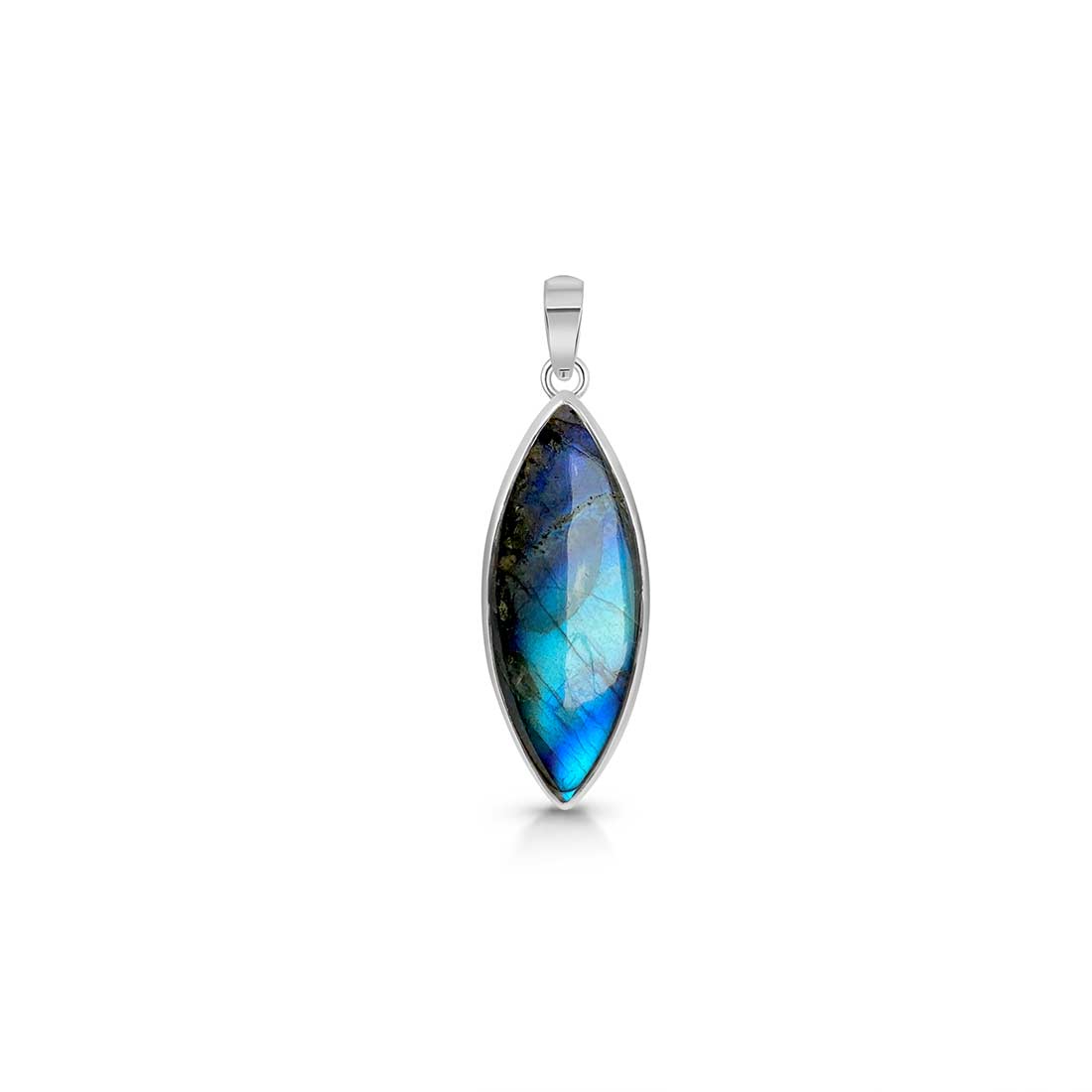 Premium Labradorite Silver Pendant - Elegant Transformation Jewelry