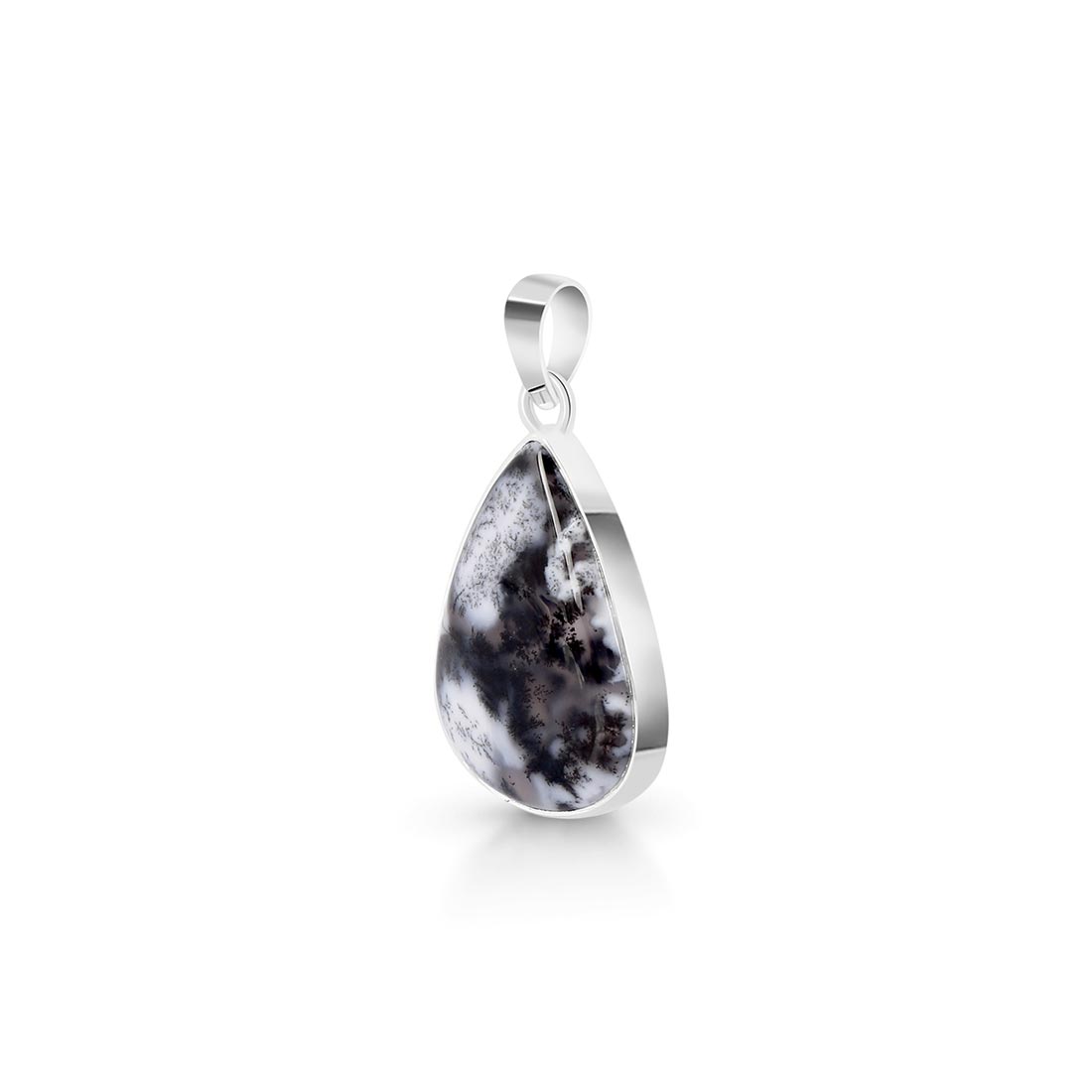 Premium Dendritic Agate Silver Pendant - Ultimate Statement Jewelry