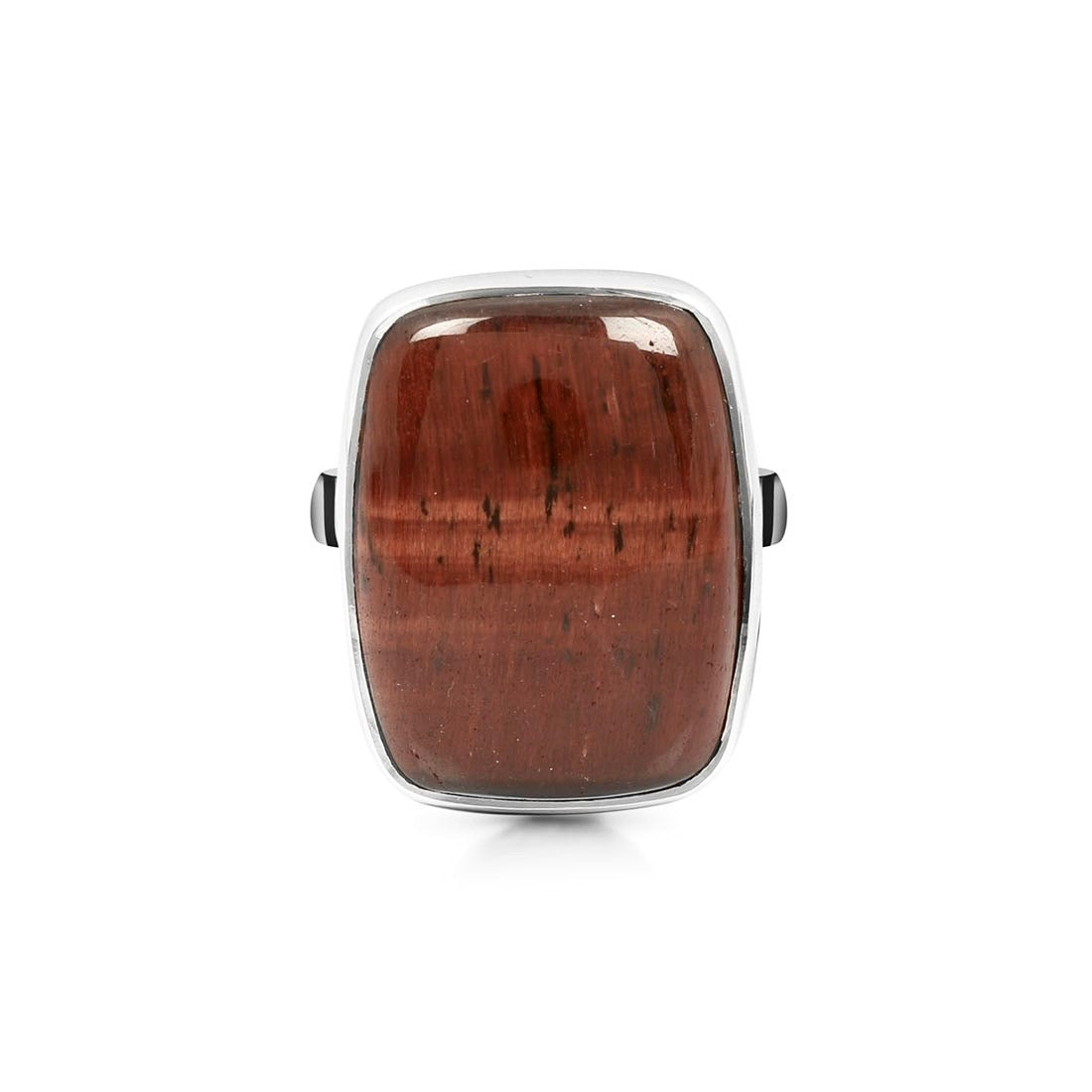 Premium Red Tiger Eye Statement Ring - Sterling Silver Adjustable Design