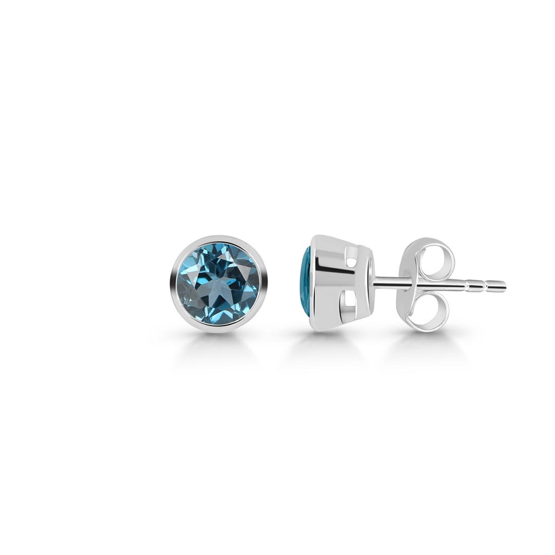 Premium London Blue Topaz Stud Earrings - Ultimate Elegance (LBTZ-SE-1425)