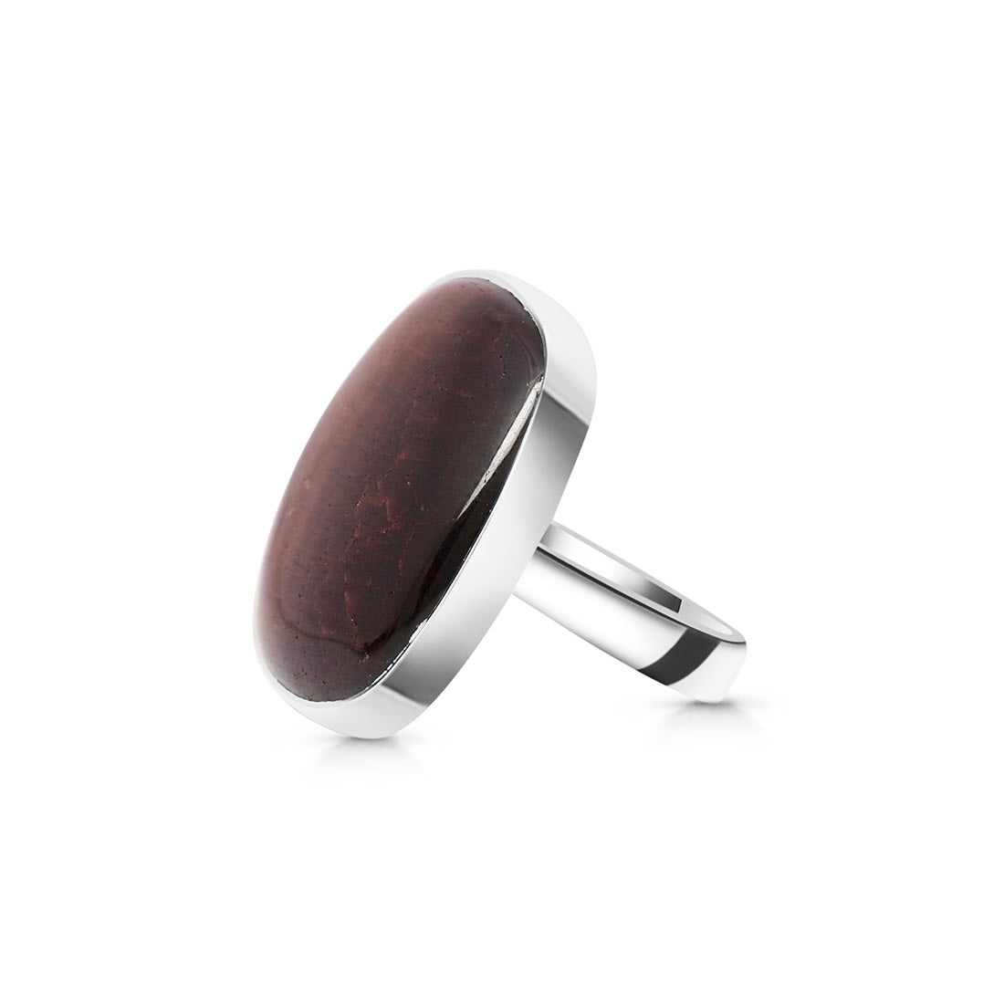 Premium Red Tiger Eye Statement Ring - Authentic 925 Sterling Silver (RTE-R-31)