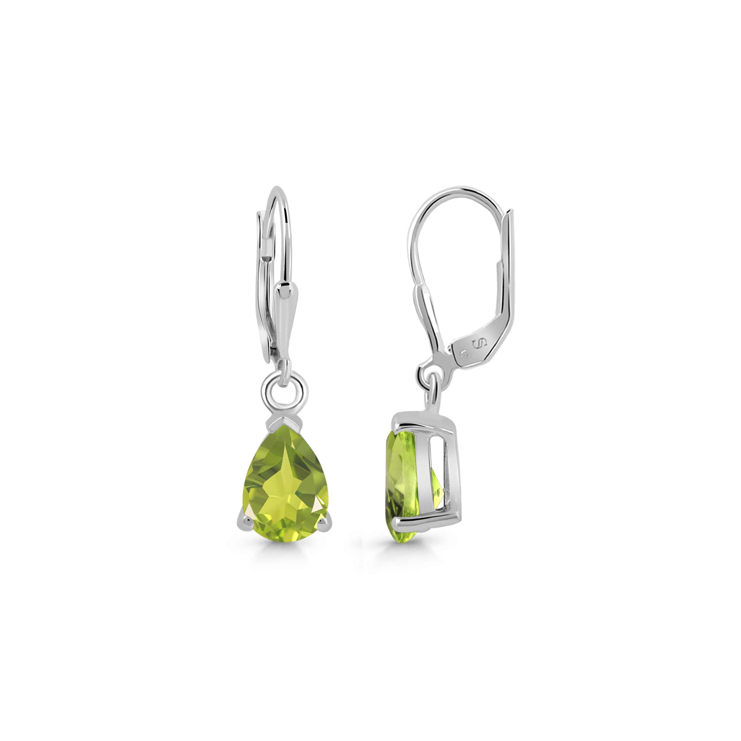 Premium Peridot Leverback Earrings - Sophisticated Green Gemstone Jewelry