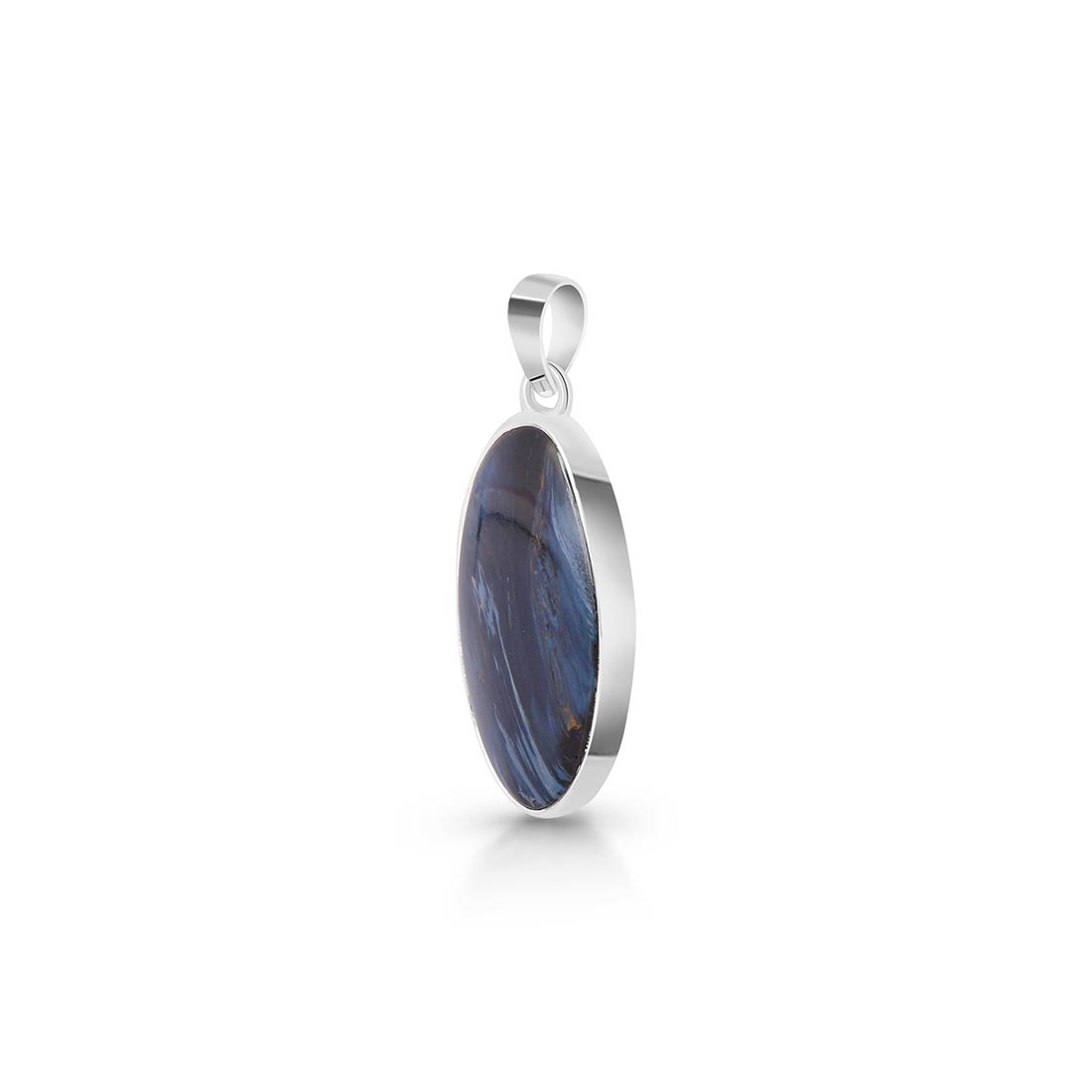 Premium Pietersite Statement Pendant - Elegant Oval Cabochon Design