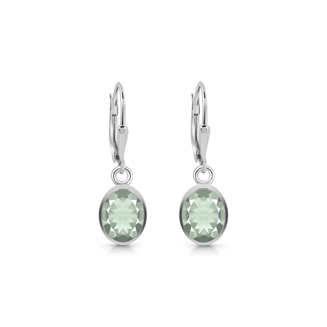 Premium Green Amethyst Leverback Earrings - Elegant & Healing (GRA-SE-998)