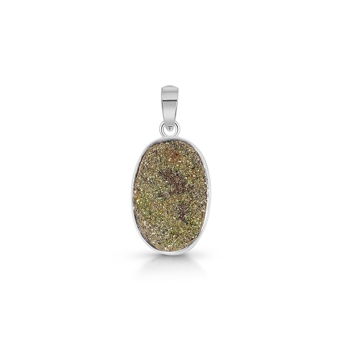 Premium Spectropyrite Druzy Pendant - Ultimate Statement Jewelry