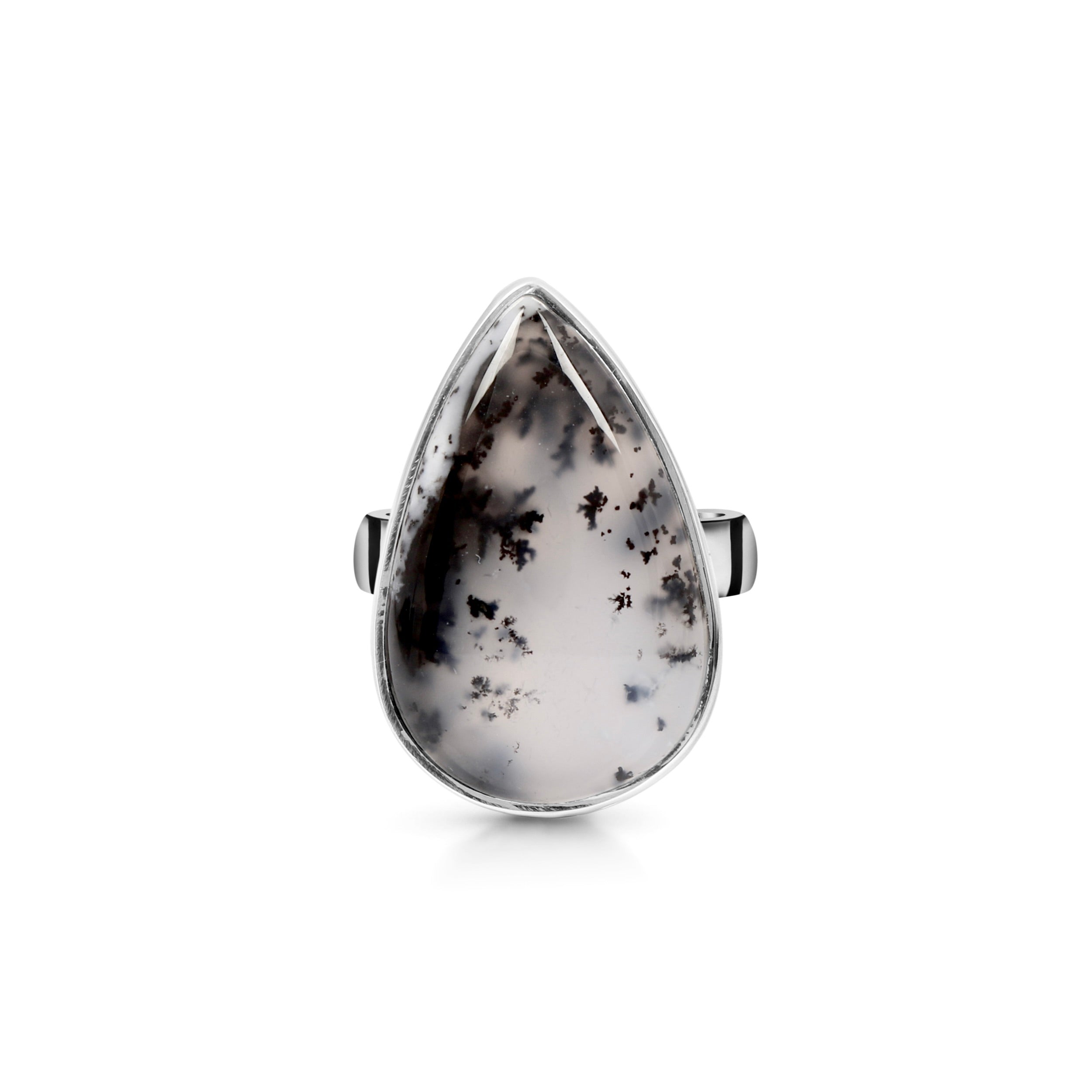 Premium Dendritic Agate Adjustable Ring - Ultimate Elegance