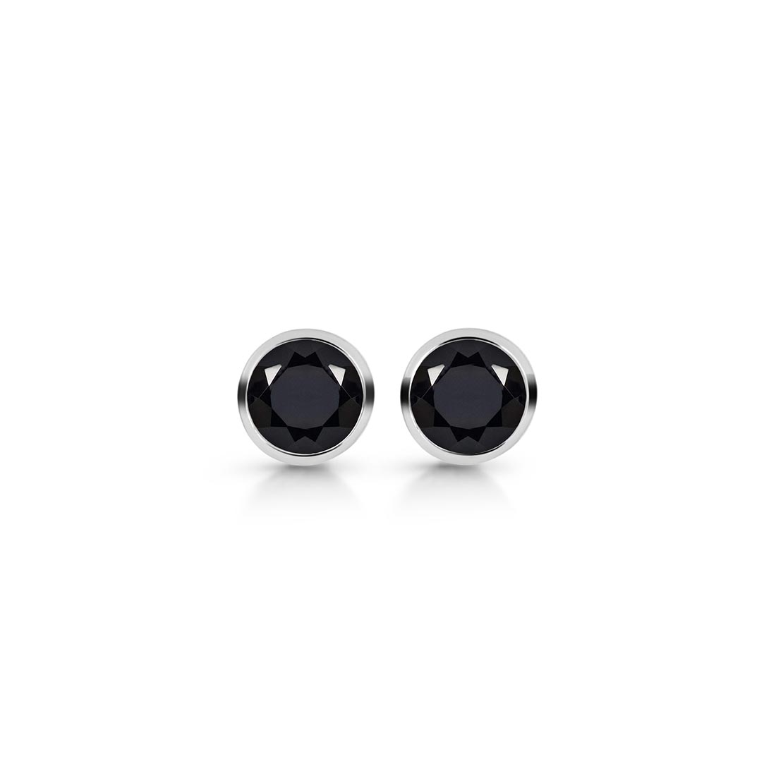 Premium Black Tourmaline Stud Earrings - 925 Sterling Silver (BLS-SE-1425)