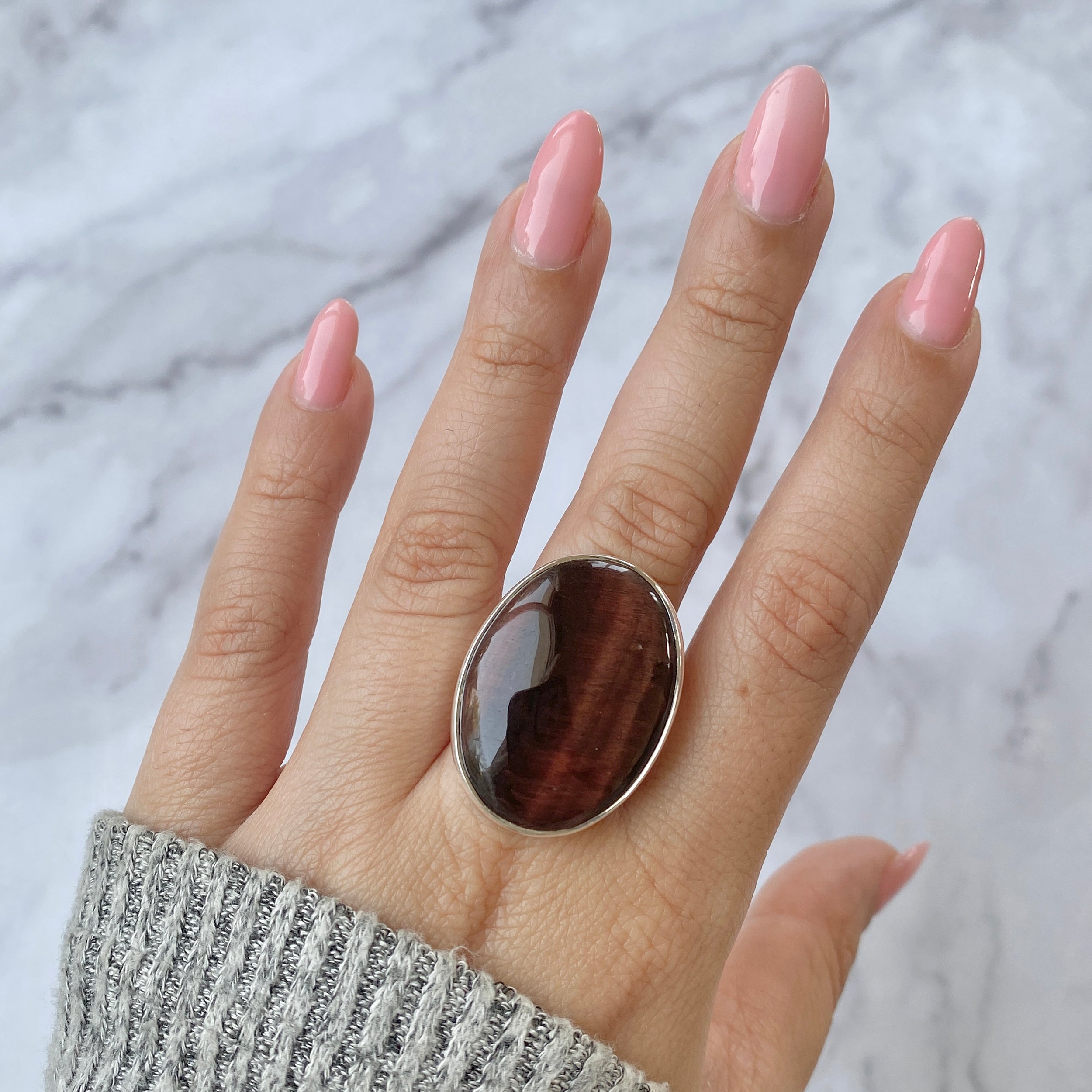 Premium Red Tiger Eye Adjustable Ring - Bold & Authentic