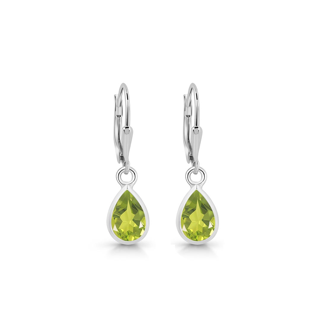 Premium Peridot Leverback Earrings - Elegant Green Gemstone Jewelry