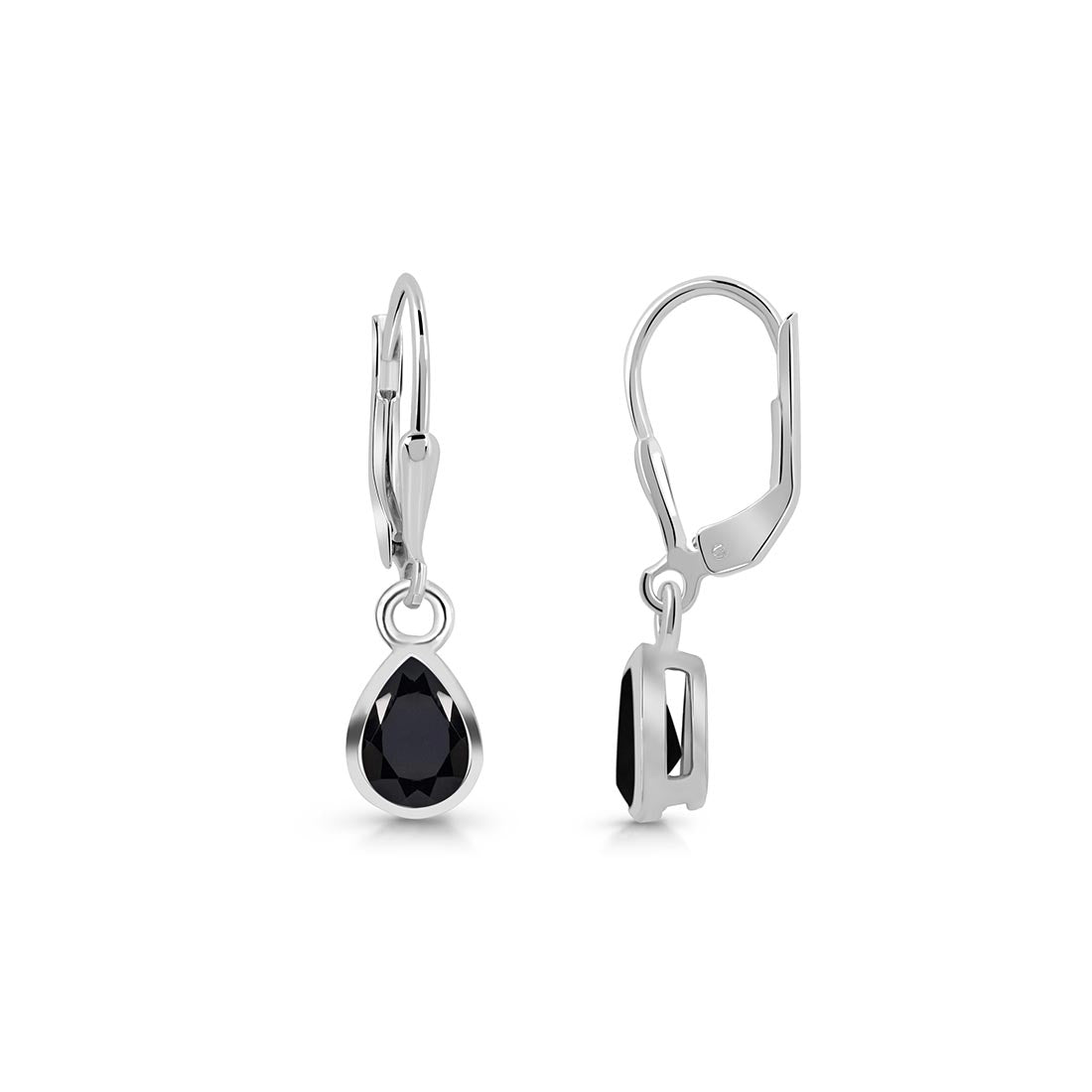 Premium Black Tourmaline Leverback Earrings - Ultimate Elegance (BLS-SE-1317)