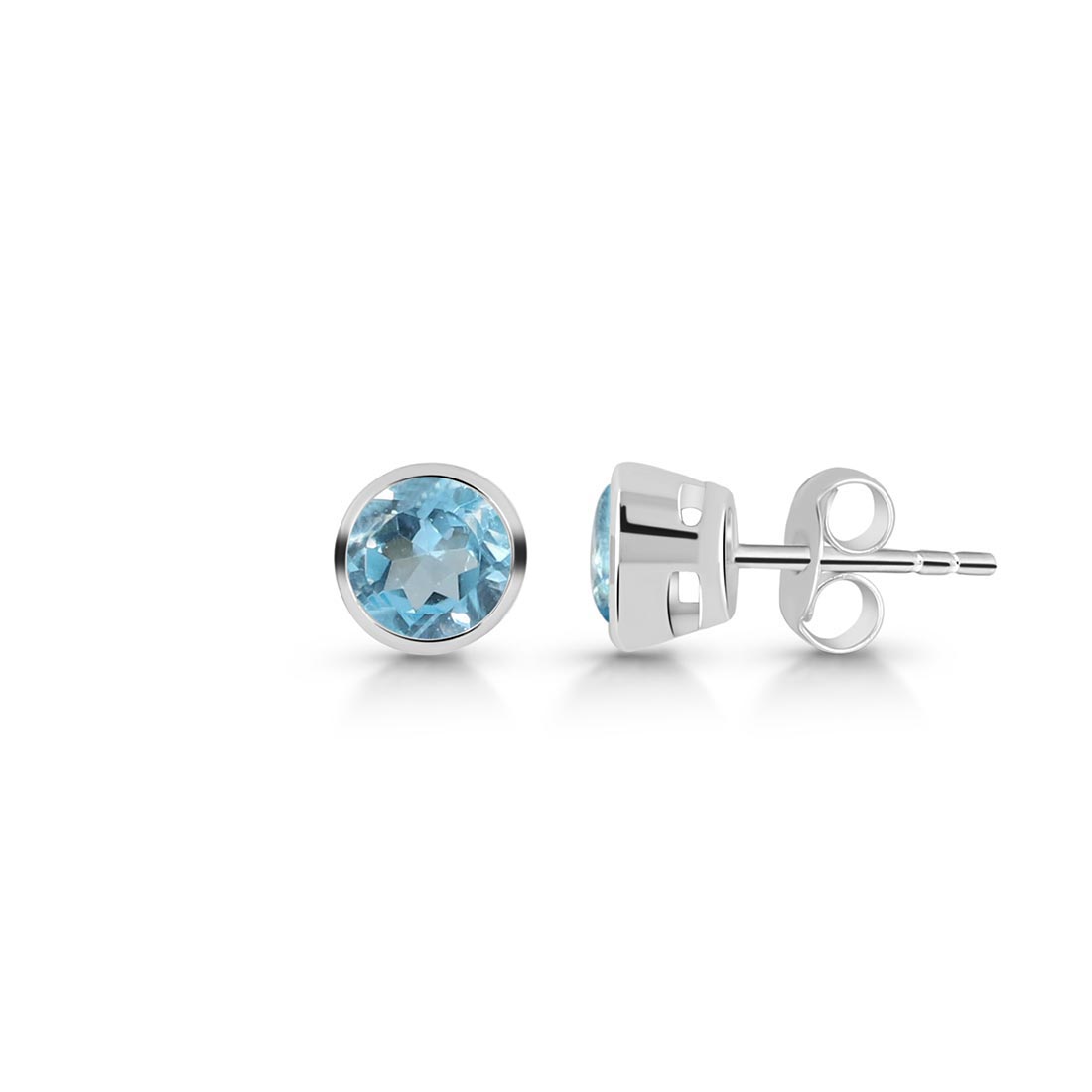 Premium Blue Topaz Stud Earrings - Elegant & Timeless (BTZ-SE-1425)
