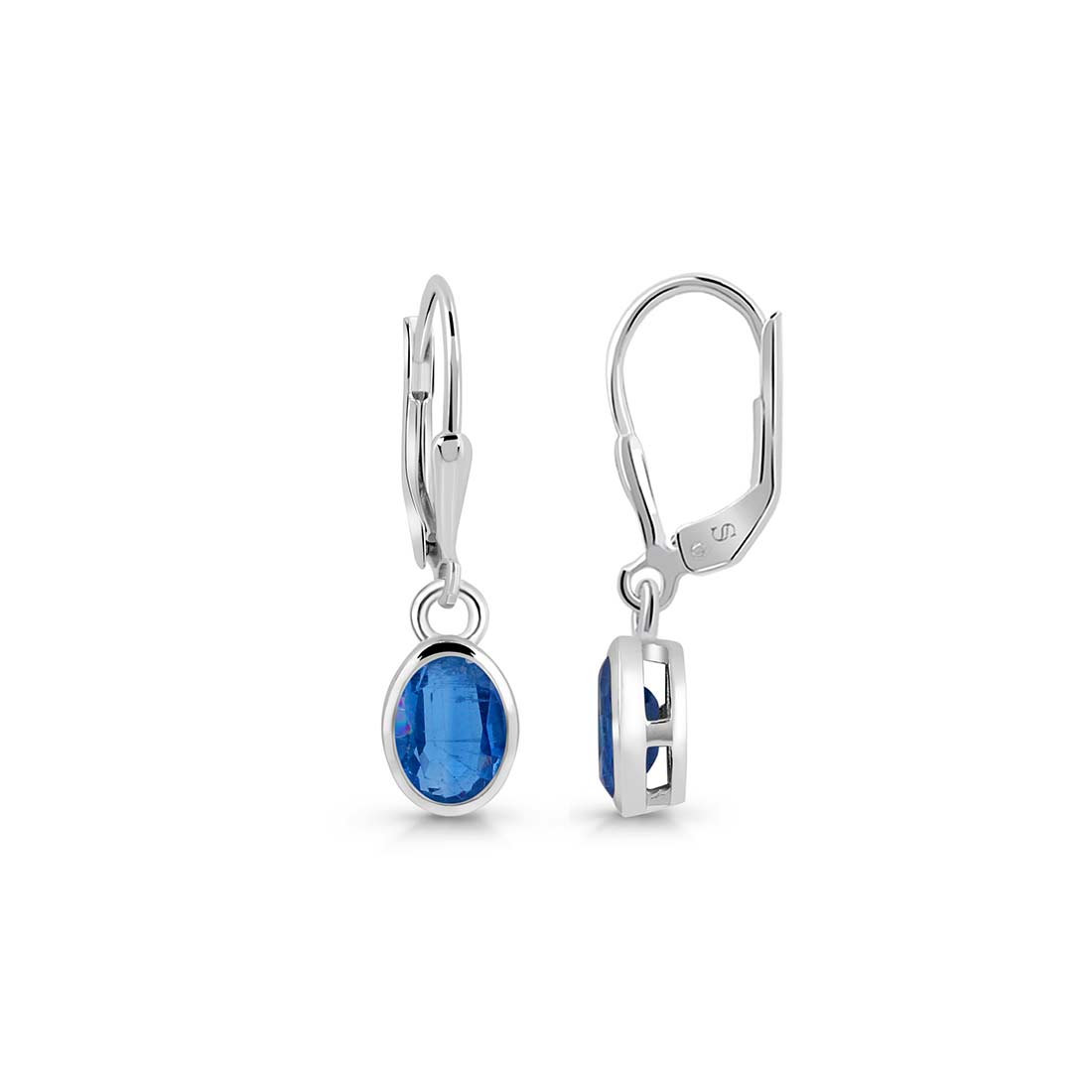 Premium Dainty Blue Kyanite Leverback Earrings - KYN-SE-1316-B