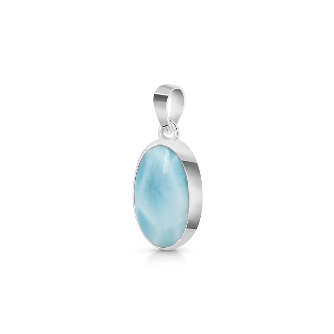 Premium Larimar Healing Pendant - Elegant Silver Jewelry