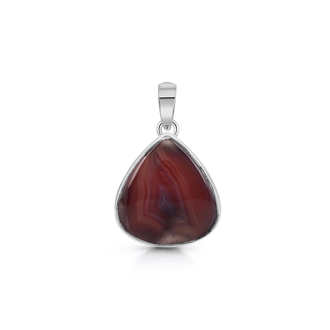 Premium Botswana Agate Statement Pendant - Elegant 925 Sterling Silver