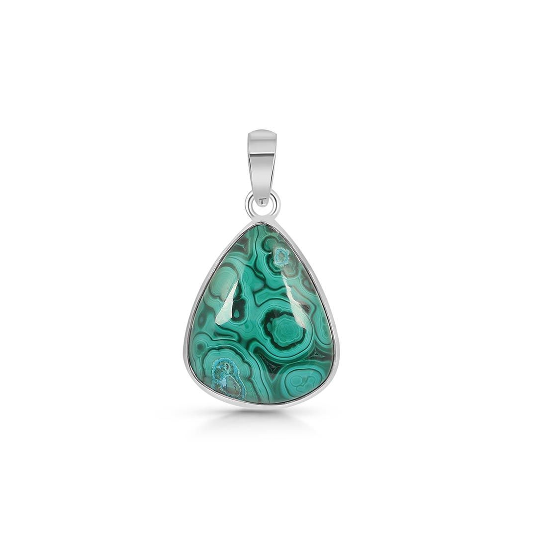 Premium Malachite Statement Pendant - Elegant 925 Silver (MLC-P-8)