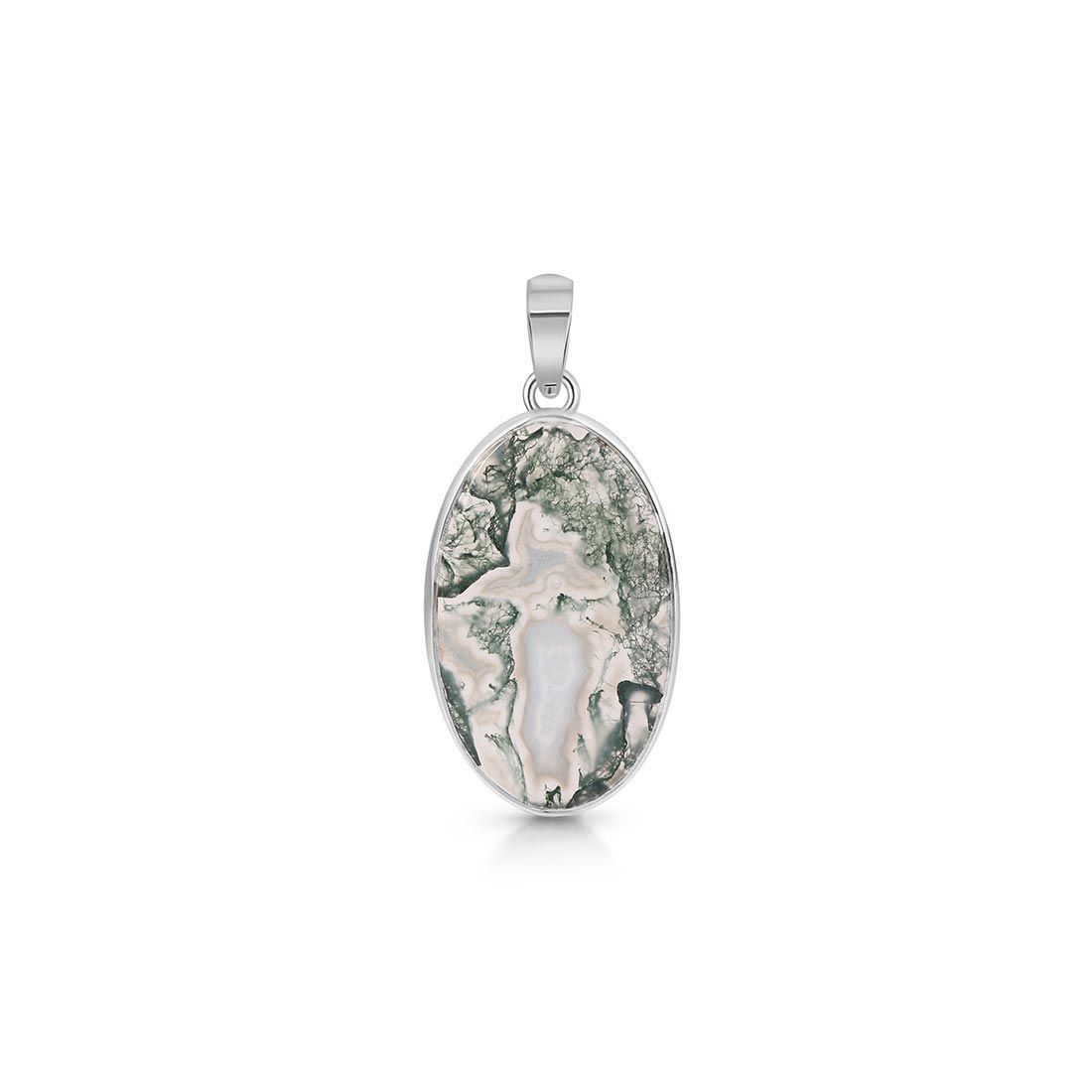 Premium Moss Agate Pendant - Ultimate Elegance (MOA-P-11)