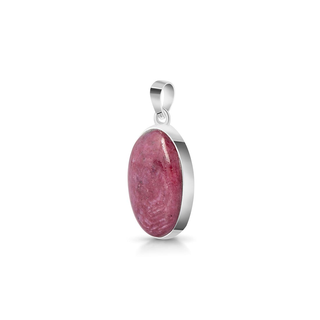 Premium Pink Ruby Zoisite Pendant - Elegant Sterling Silver Jewelry